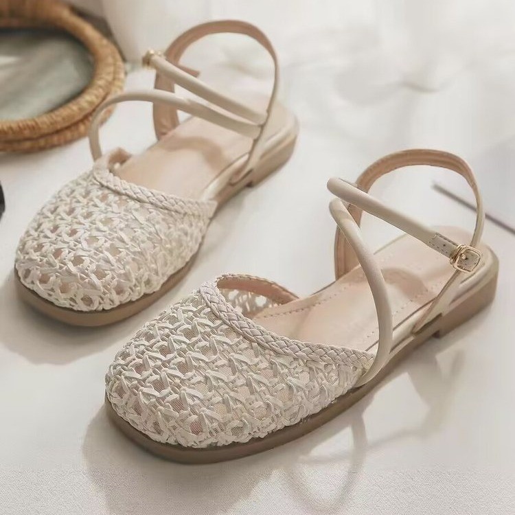 Sandals - Sandal tertutup gaya Prancis untuk Wanita,