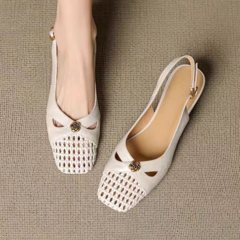 Women'S Shoes - Sandal wanita bergaya Prancis dengan ujung
