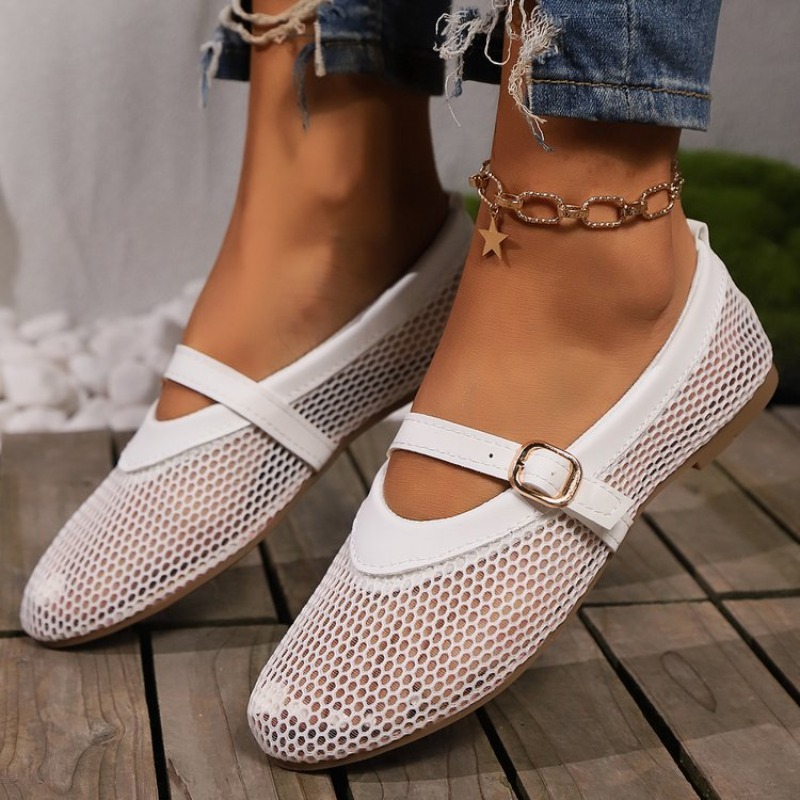Sandals - Sandal Wanita Slip-On Kasual Berbahan Mesh