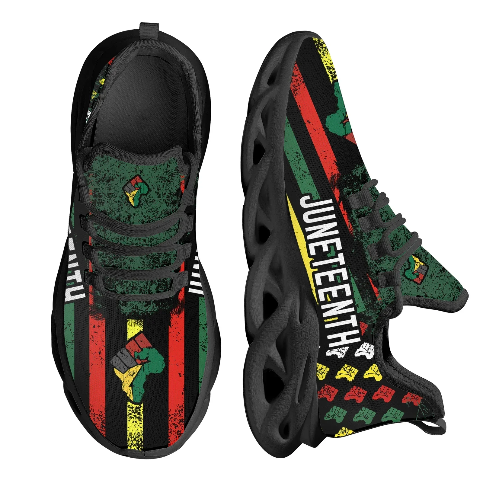 Breathable Mesh Athletic Shoes - Sepatu Jaring Cetak Juneteenth Peace and