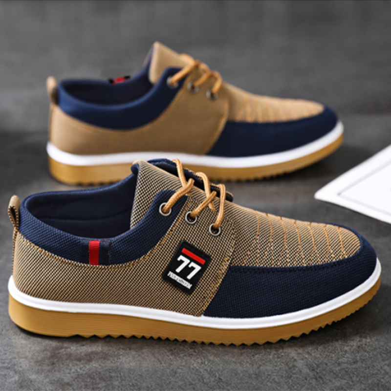 Sepatu Pria Trendy Modis Terba - Knit Fabric Lace Up Sneakers ulasan dan harga
