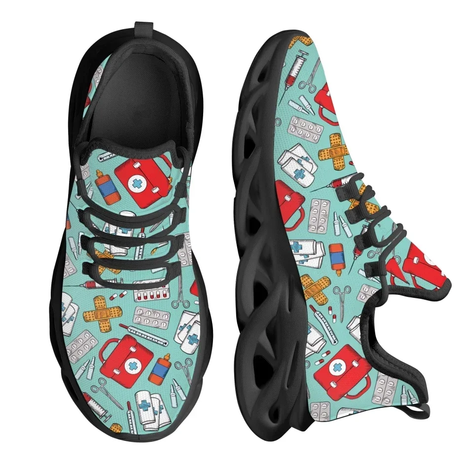 Sepatu Lari Wanita Desain Khus - Knit Fabric Lace Up Sneakers ulasan dan harga
