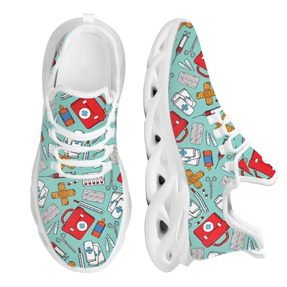 Sepatu Lari Wanita Desain Khus - Knit Fabric Lace Up Sneakers ulasan dan harga