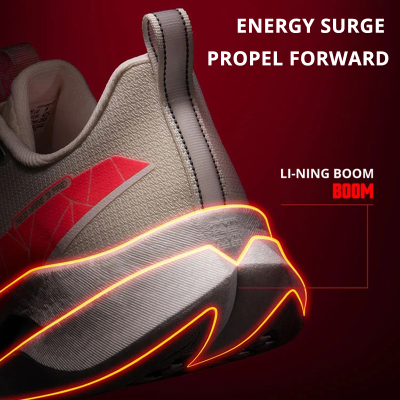 Li-Ning Sepatu Lari Balap RED  - Reflective Night Running Shoes ulasan dan harga