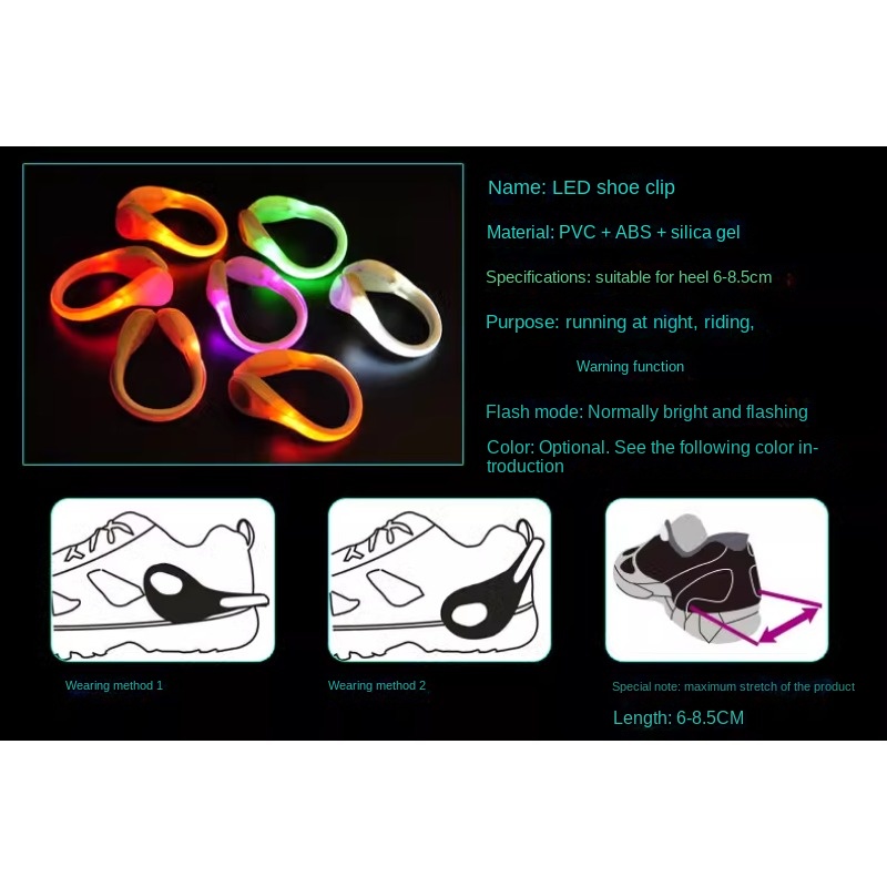 2024 sepatu bercahaya klip lam - Reflective Night Running Shoes ulasan dan harga