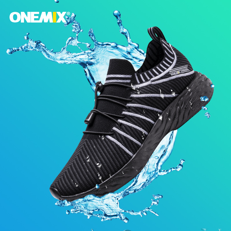 ONEMIX Sepatu Lari Hitam Tahan - Waterproof Goretex Running Shoes ulasan dan harga
