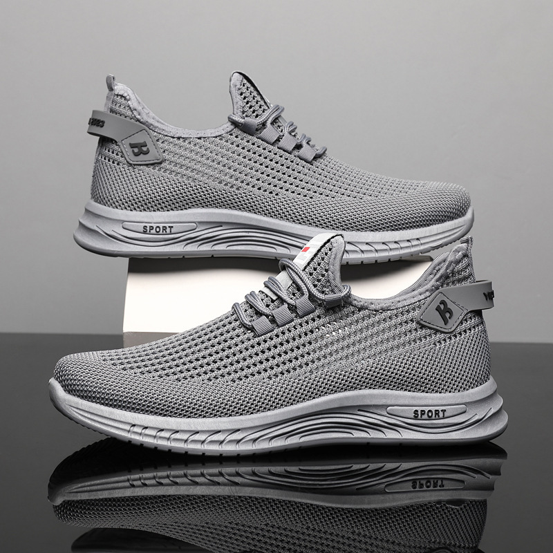 Sepatu Rajut Jaring Ringan Pri - Shock Absorbing Gym Trainers ulasan dan harga