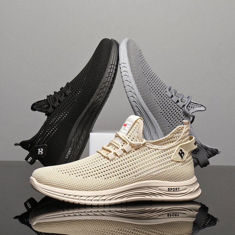 Sepatu Rajut Jaring Ringan Pri - Shock Absorbing Gym Trainers ulasan dan harga
