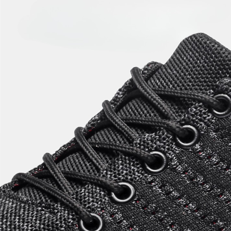 Sepatu kets pria sepatu rajut  - Knit Fabric Lace Up Sneakers ulasan dan harga