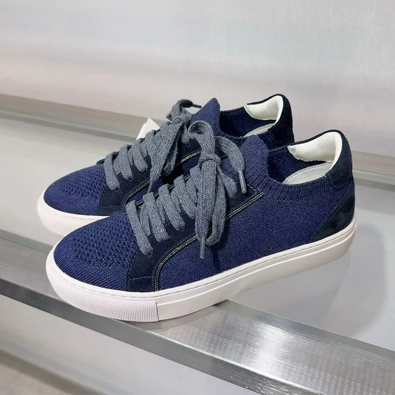 Sepatu Rajut Wanita Bersirkula - Knit Fabric Lace Up Sneakers ulasan dan harga