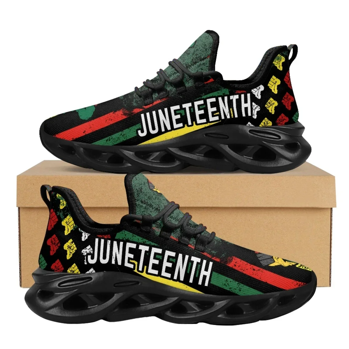 Sepatu Jaring Cetak Juneteenth - Breathable Mesh Athletic Shoes ulasan dan harga