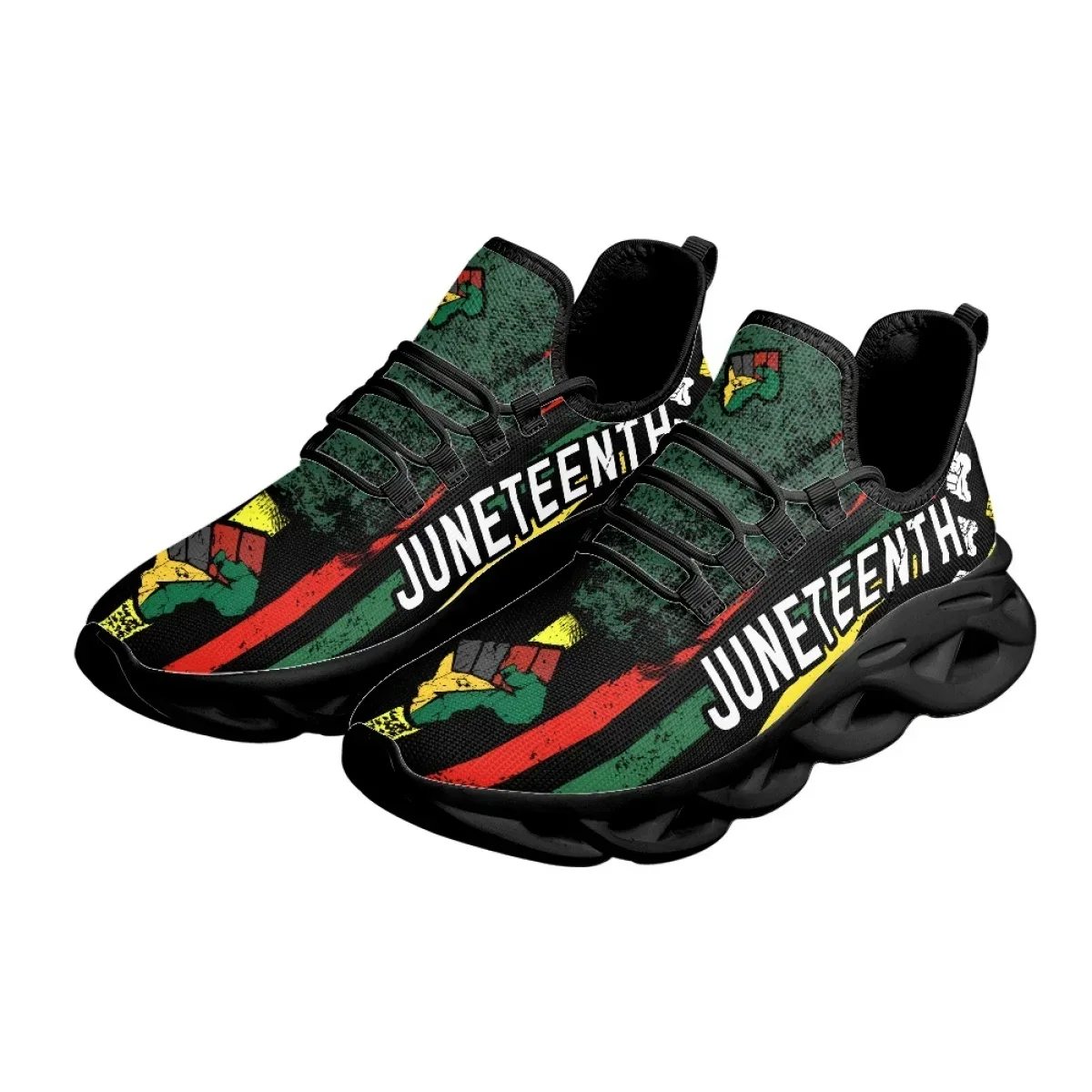 Sepatu Jaring Cetak Juneteenth - Breathable Mesh Athletic Shoes ulasan dan harga