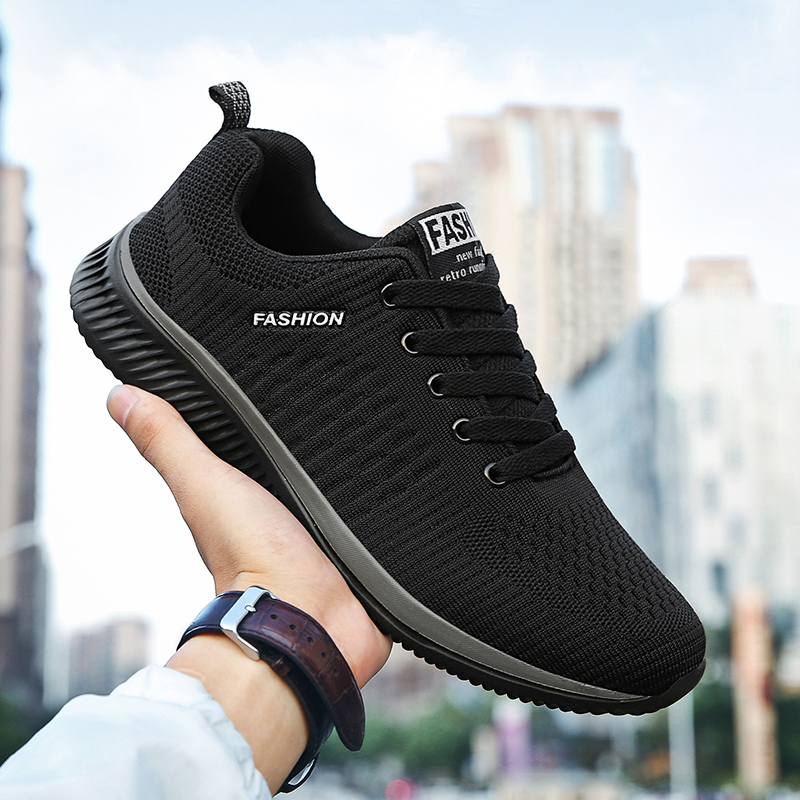 YRZL sepatu olahraga pria, sne - Knit Fabric Lace Up Sneakers ulasan dan harga