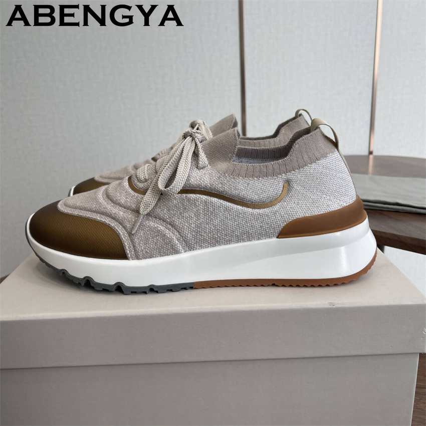 Sepatu Pantofel Rajutan Multiw - Knit Fabric Lace Up Sneakers ulasan dan harga